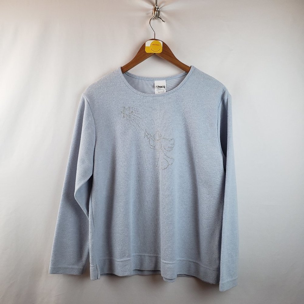 Links Womens Angel Christmas Sequin Sweater Cotton